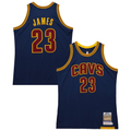 Trusc C.Cavaliers #23 LeBron James Mitchell & Ness Navy Big & Tall 201516 Swingman Jerseys