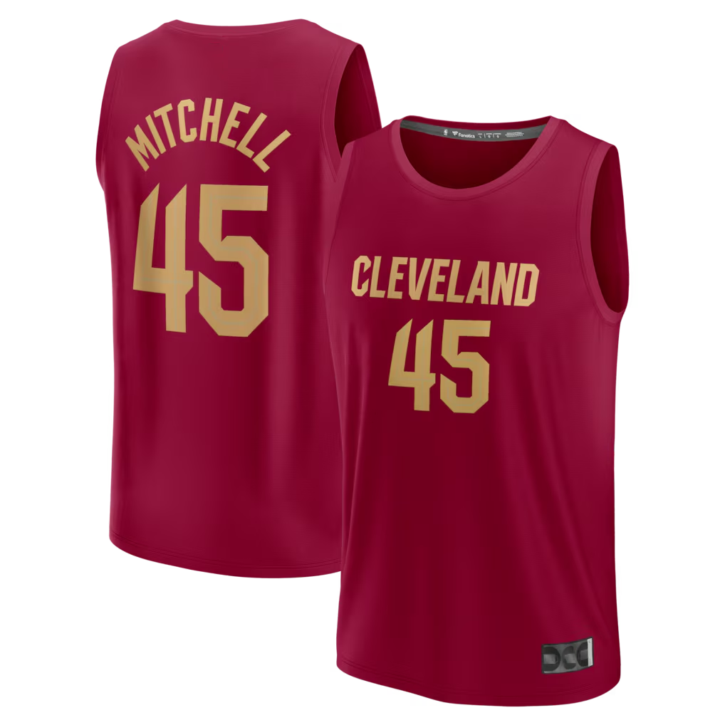 Trusc C.Cavaliers #45 Donovan Mitchell Wine Fast Break Replica Jerseys - Icon Edition