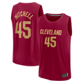 Trusc C.Cavaliers #45 Donovan Mitchell Wine Fast Break Replica Jerseys - Icon Edition