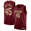 Trusc C.Cavaliers #45 Donovan Mitchell Wine Swingman Jerseys - Icon Edition