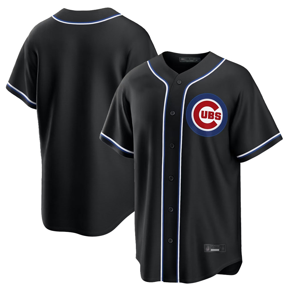 Trusc C.Cubs Black Home Game Blank Player Stitched Jerseys