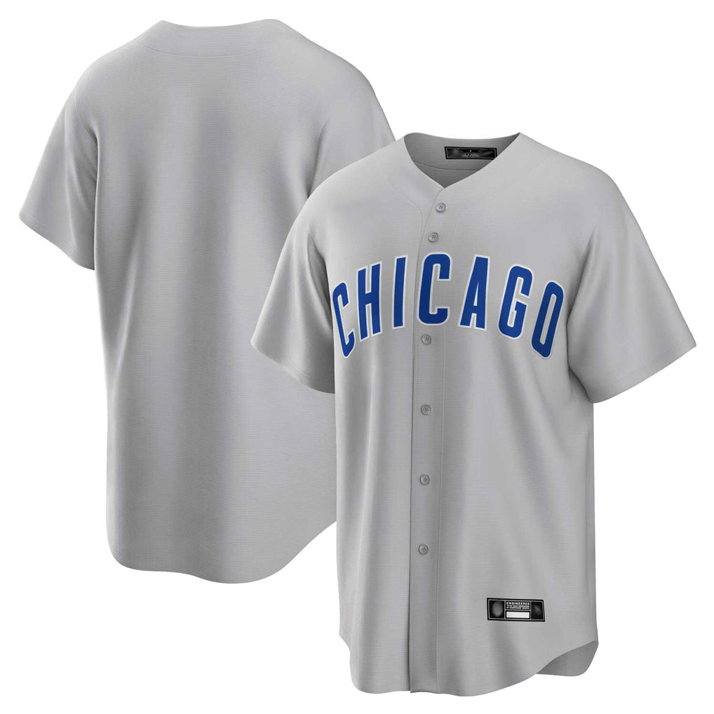 Trusc C.Cubs Gray Home Game Blank Player Stitched Jerseys