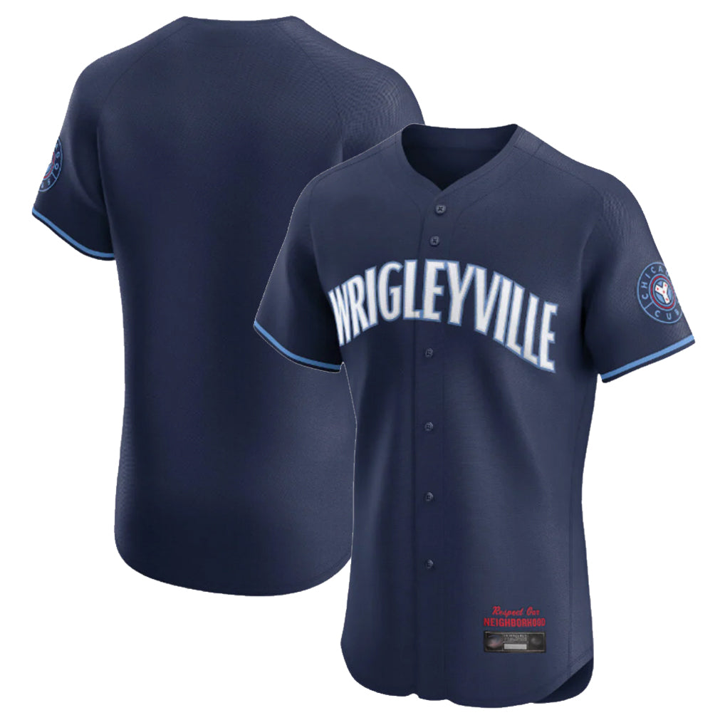 Trusc C.Cubs Navy City Connect Limited Elite Home Game Blank Player Stitched Jerseys