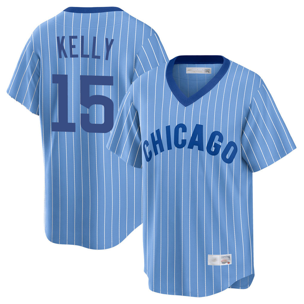 Trusc C.Cubs #15 Carson Kelly Player Blue T-shirt Cooperstown Collection Limited Stitched Jerseys