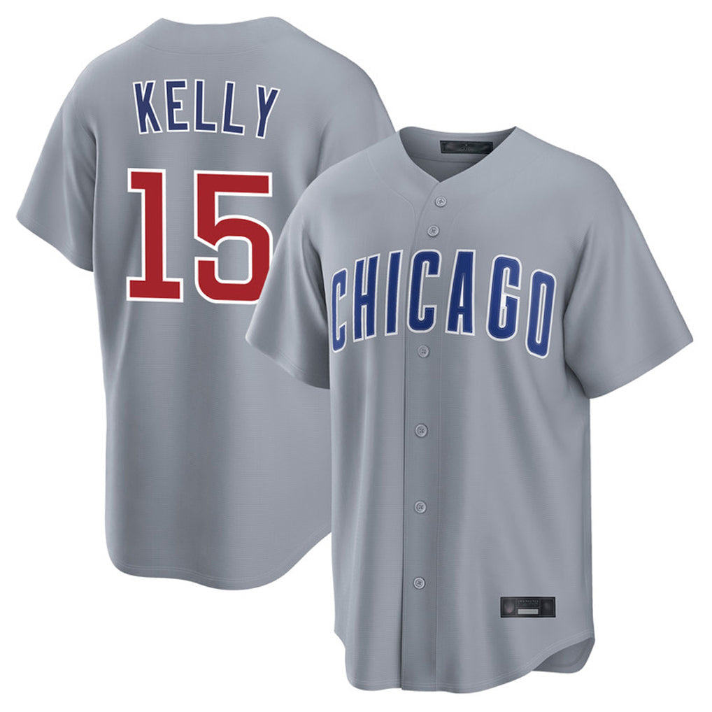 Trusc C.Cubs #15 Carson Kelly Player Gray Home Game Stitched Jerseys