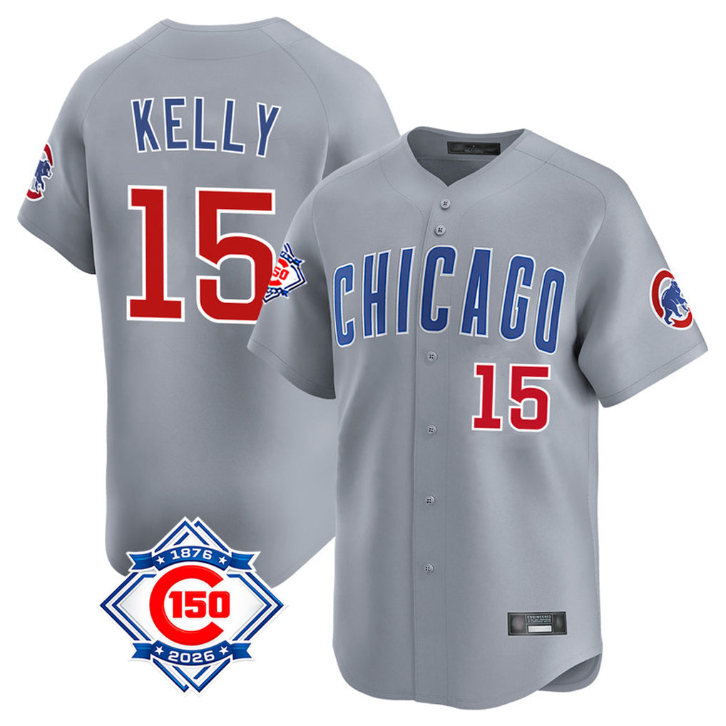 Trusc C.Cubs #15 Carson Kelly Player Gray Road 150th Anniversary Limited Home Stitched Jerseys