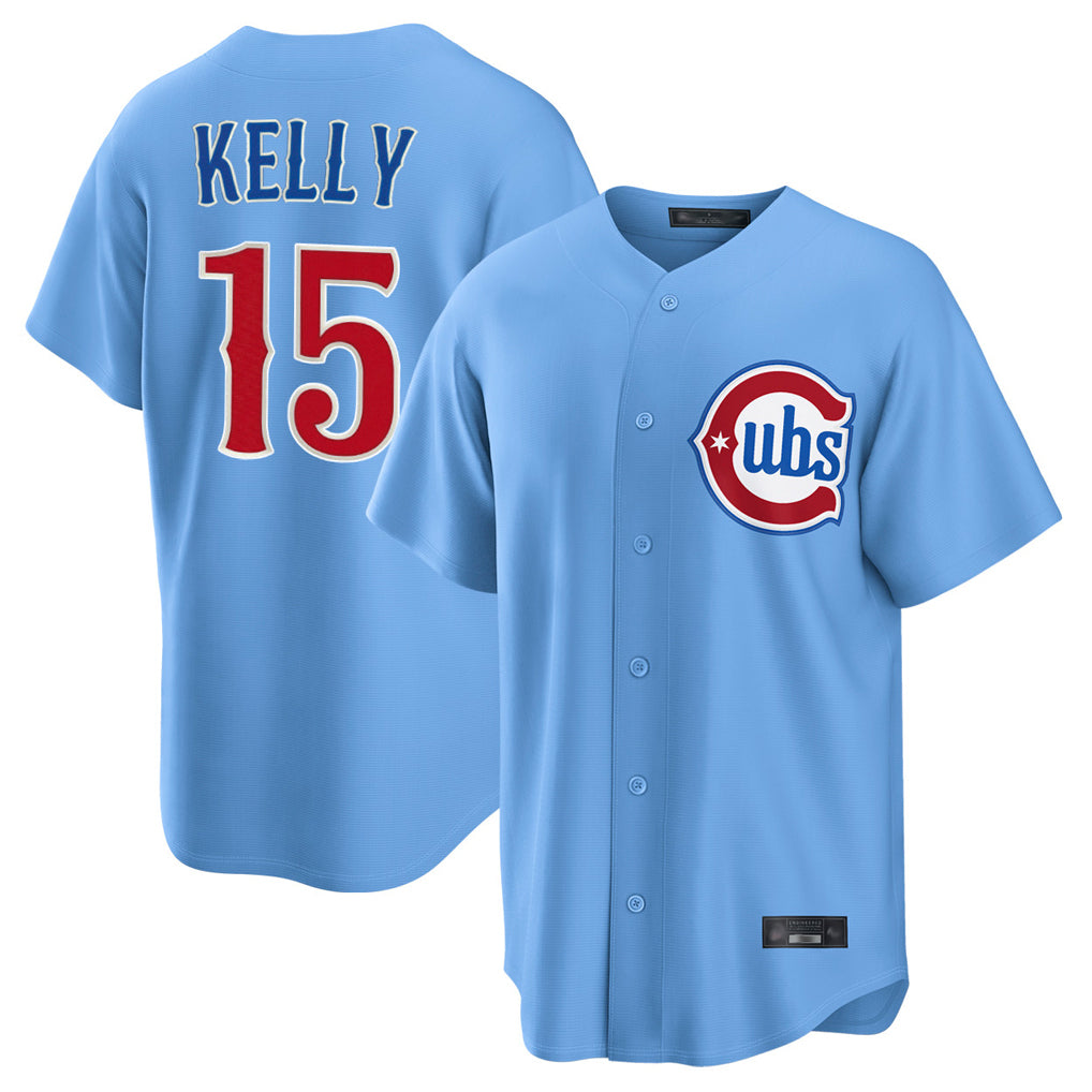 Trusc C.Cubs #15 Carson Kelly Player Light Blue Home Game Stitched Jerseys
