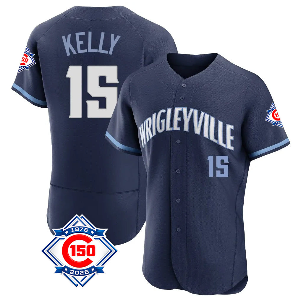 Trusc C.Cubs #15 Carson Kelly Player Navy City Connect 150th Anniversary Limited Elite Home Stitched Jerseys
