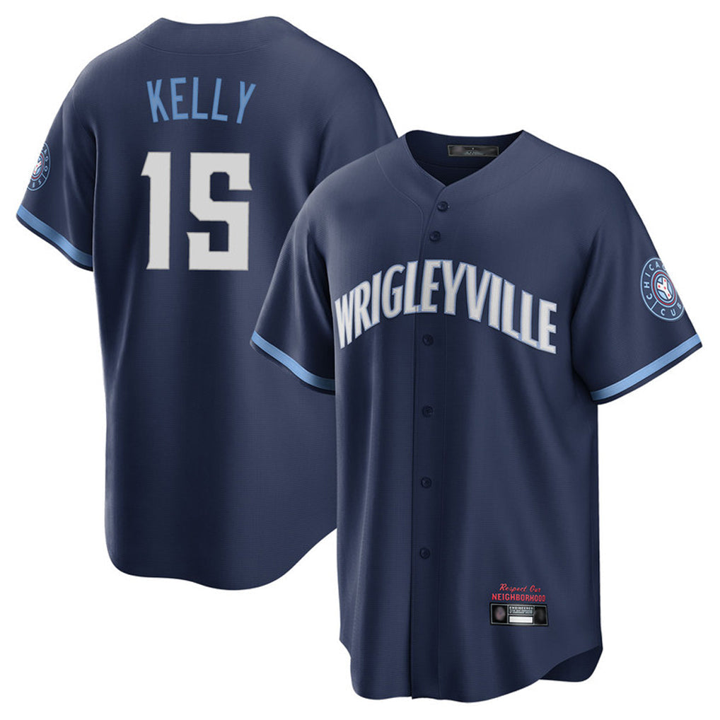 Trusc C.Cubs #15 Carson Kelly Player Navy City Connect Home Game Stitched Jerseys