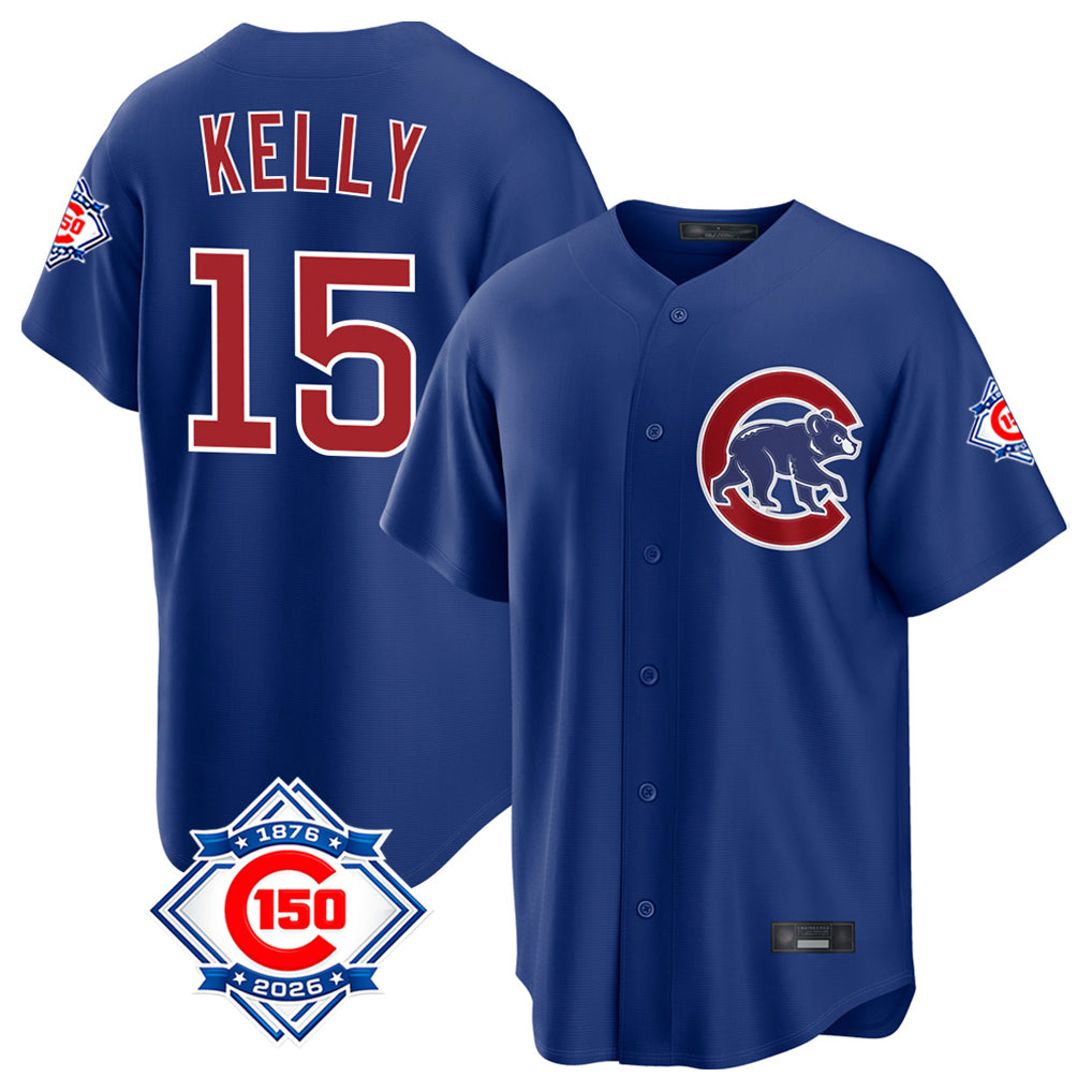 Trusc C.Cubs #15 Carson Kelly Player Royal 150th Anniversary Home Game Stitched Jerseys