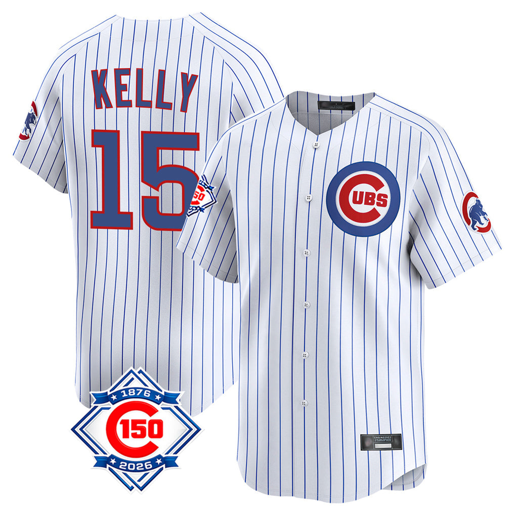 Trusc C.Cubs #15 Carson Kelly Player White 150th Anniversary Limited Home Game Stitched Jerseys