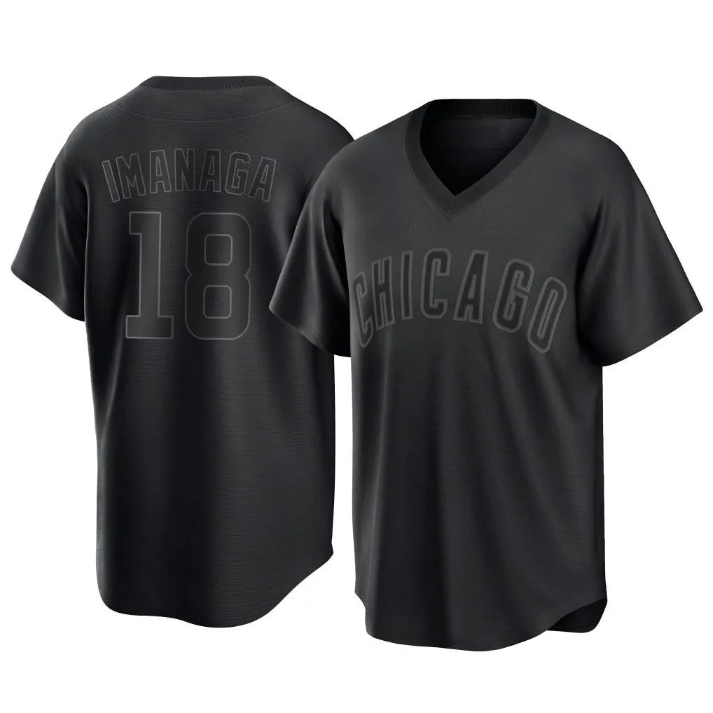 Trusc C.Cubs #18 Shota Imanaga Player Black T-shirt Home Game Stitched Jerseys