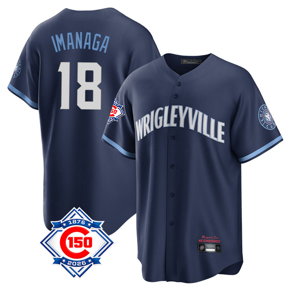 Trusc C.Cubs #18 Shota Imanaga Player Navy 150th Anniversary City Connect Home Game Stitched Jerseys