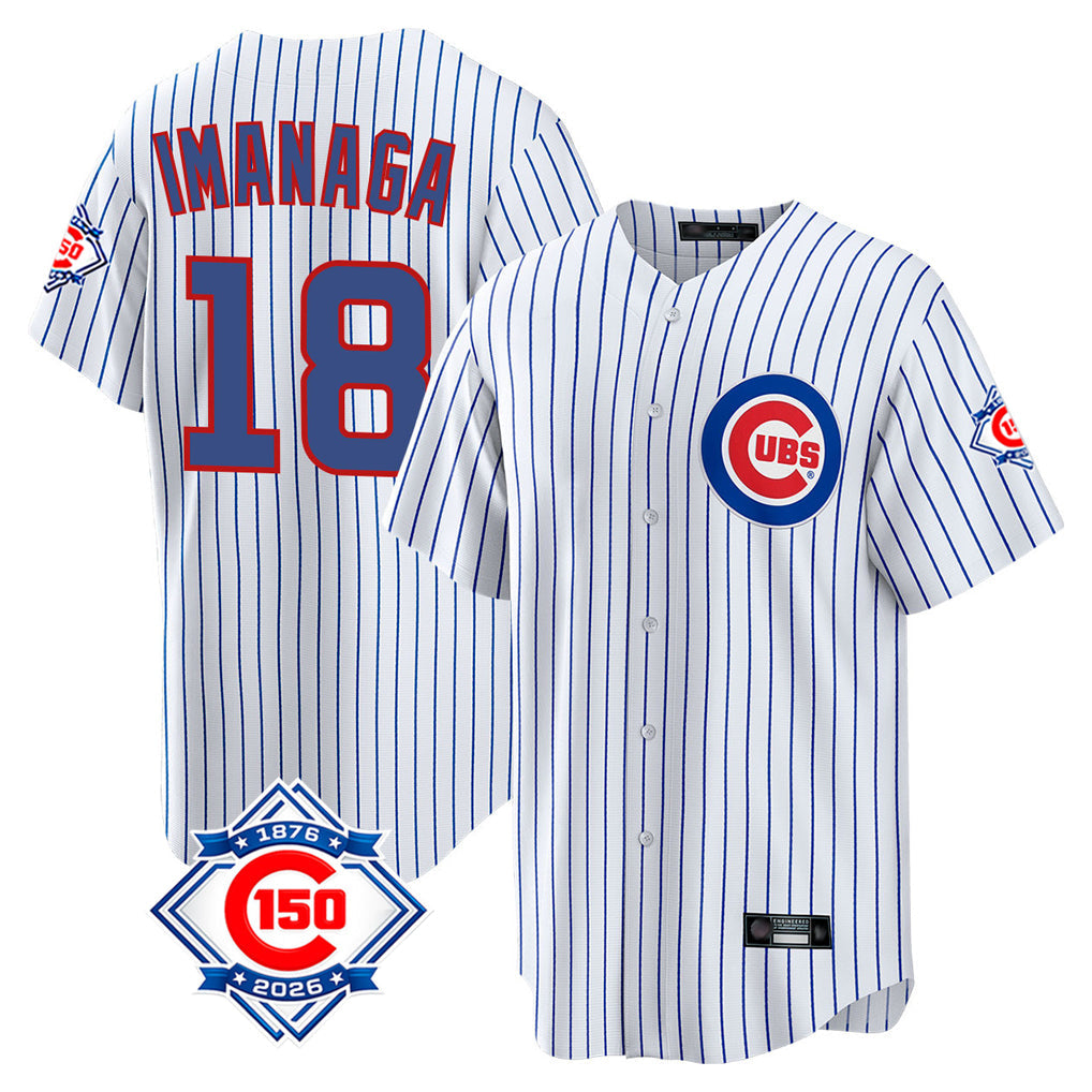 Trusc C.Cubs #18 Shota Imanaga Player White 150th Anniversary Home Game Stitched Jerseys