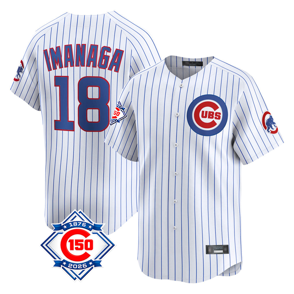 Trusc C.Cubs #18 Shota Imanaga Player White 150th Anniversary Limited Home Game Stitched Jerseys