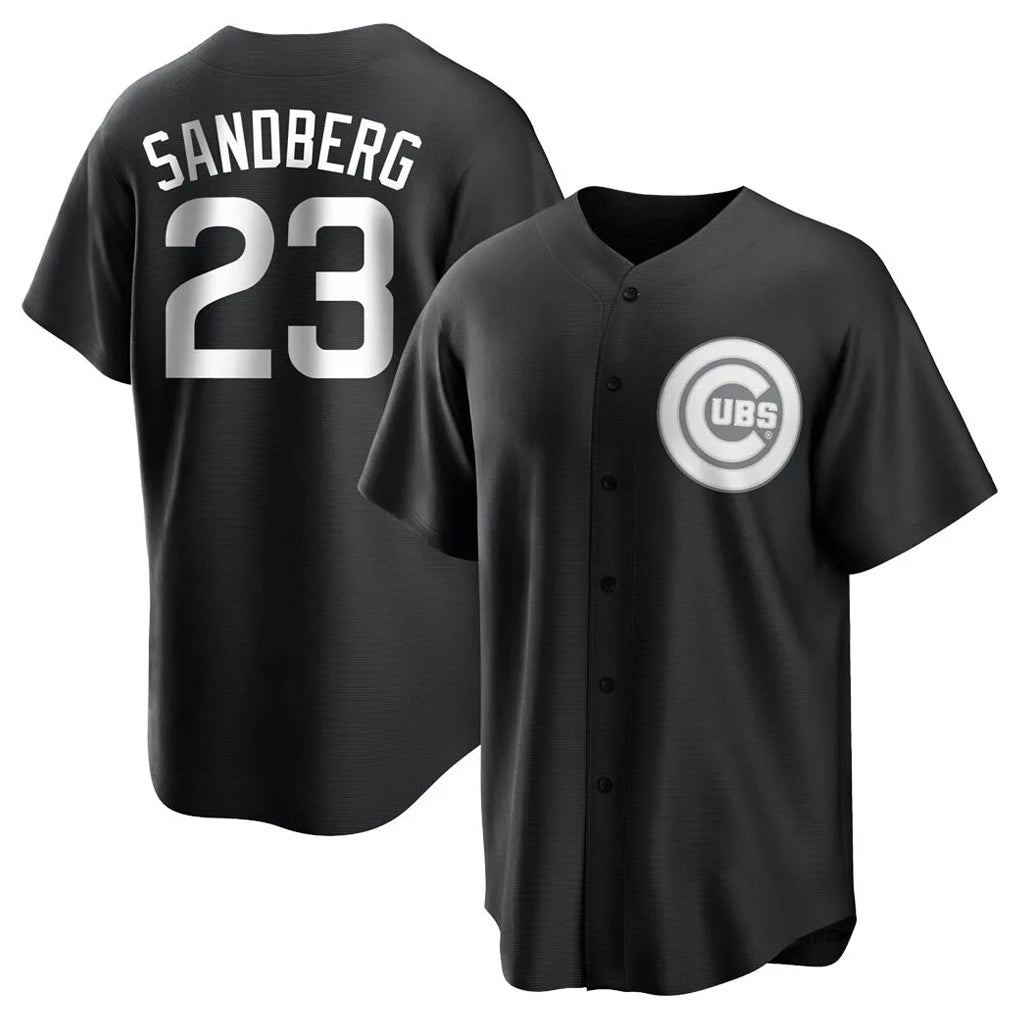 Trusc C.Cubs #23 Ryne Sandberg Player Black Game Stitched Jerseys