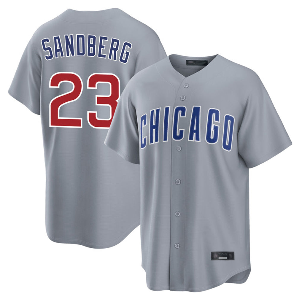 Trusc C.Cubs #23 Ryne Sandberg Player Gray Home Game Stitched Jerseys