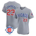 Trusc C.Cubs #23 Ryne Sandberg Player Gray Road 150th Anniversary Limited Elite Home Stitched Jerseys