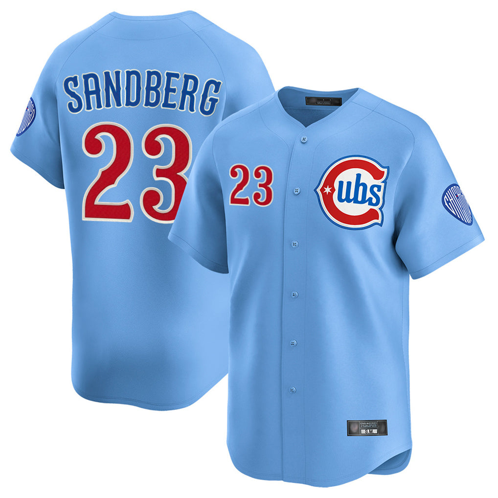 Trusc C.Cubs #23 Ryne Sandberg Player Light Blue Limited Home Stitched Jerseys