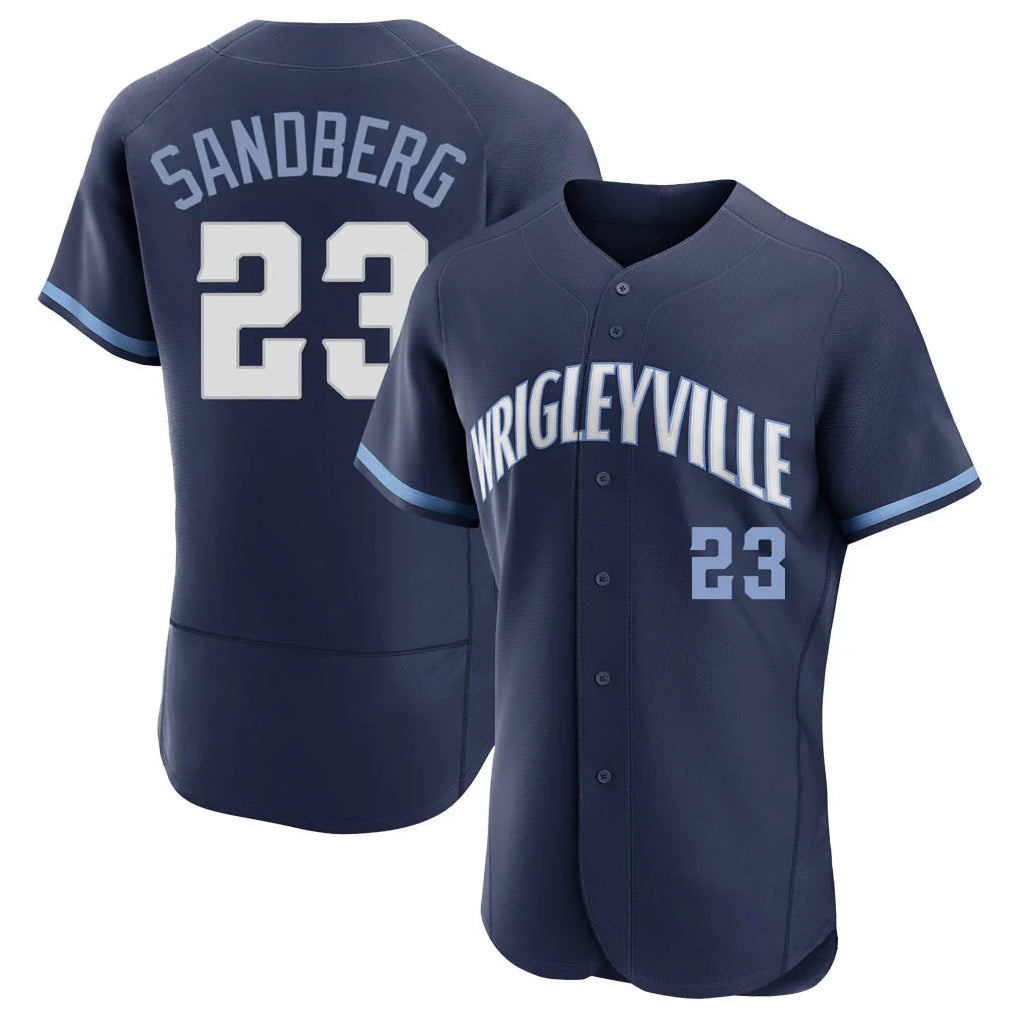 Trusc C.Cubs #23 Ryne Sandberg Player Navy City Connect Limited Elite Home Stitched Jerseys