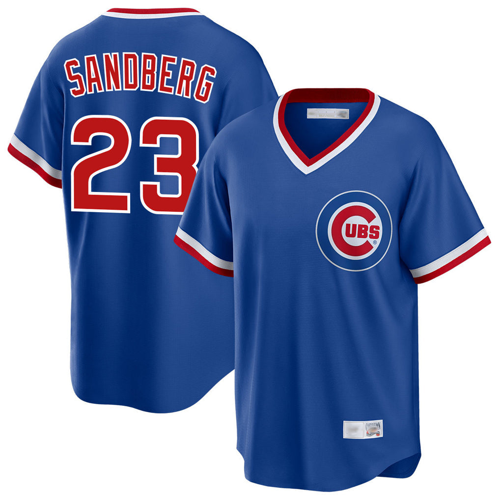 Trusc C.Cubs #23 Ryne Sandberg Player Royal T-shirt Cooperstown Collection Limited Stitched Jerseys