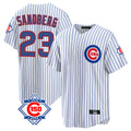 Trusc C.Cubs #23 Ryne Sandberg Player White 150th Anniversary Home Game Stitched Jerseys