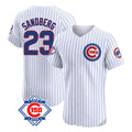 Trusc C.Cubs #23 Ryne Sandberg Player White 150th Anniversary Limited Elite Home Game Stitched Jerseys
