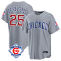 Trusc C.Cubs #25 Mois¡§|s Ballesteros Player Gray 150th Anniversary Home Game Stitched Jerseys