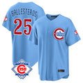 Trusc C.Cubs #25 Mois¡§|s Ballesteros Player Light Blue 150th Anniversary Home Game Stitched Jerseys