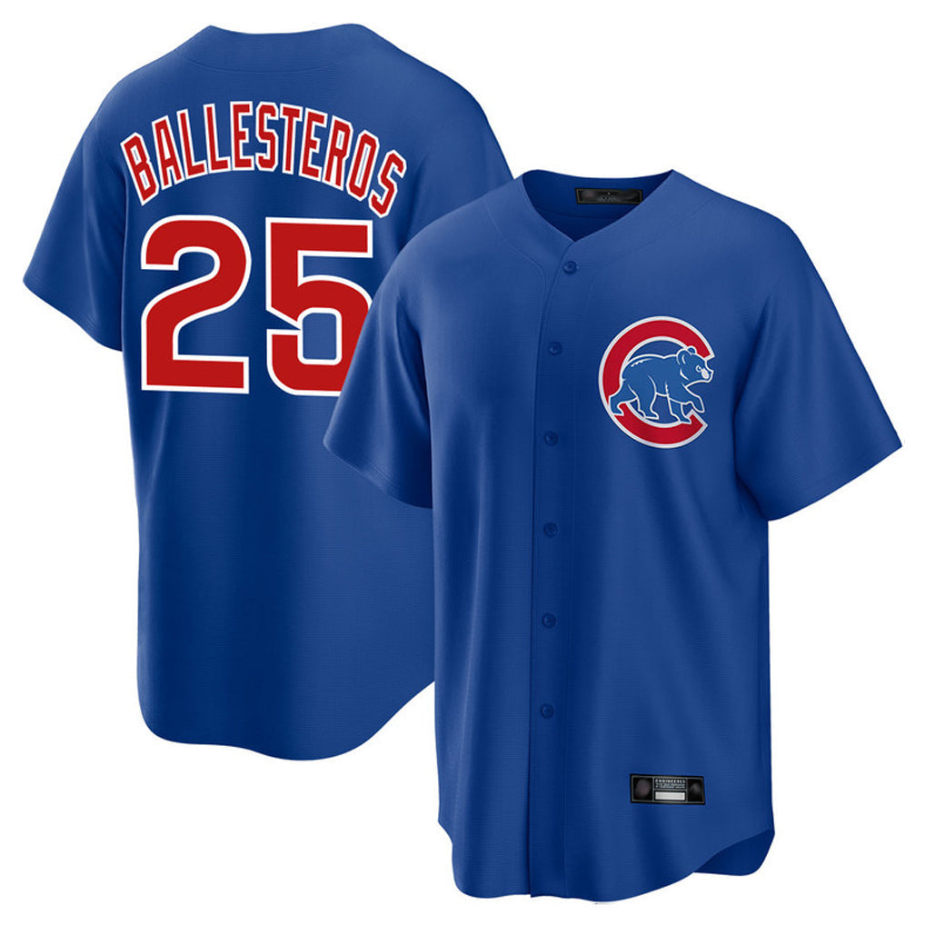Trusc C.Cubs #25 Mois¡§|s Ballesteros Player Royal Home Game Stitched Jerseys