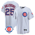 Trusc C.Cubs #25 Mois¡§|s Ballesteros Player White 150th Anniversary Home Game Stitched Jerseys