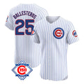 Trusc C.Cubs #25 Mois¡§|s Ballesteros Player White 150th Anniversary Limited Elite Home Game Stitched Jerseys