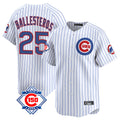 Trusc C.Cubs #25 Mois¡§|s Ballesteros Player White 150th Anniversary Limited Home Game Stitched Jerseys