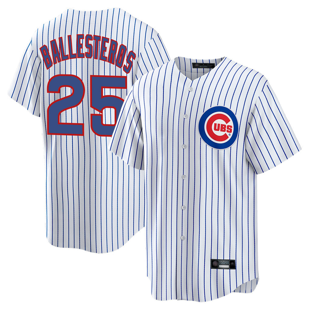 Trusc C.Cubs #25 Mois¡§|s Ballesteros Player White Game Home Stitched Jerseys