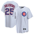 Trusc C.Cubs #25 Mois¡§|s Ballesteros Player White Game Home Stitched Jerseys