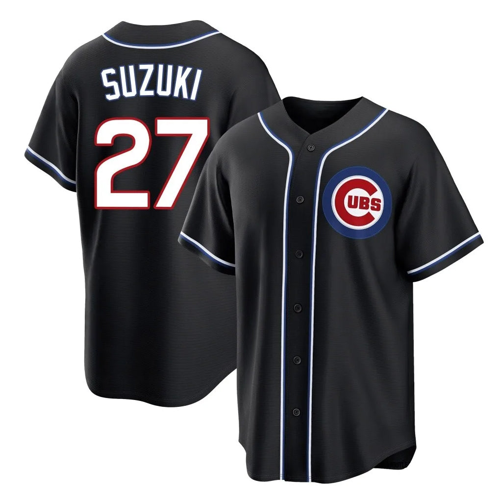 Trusc C.Cubs #27 Seiya Suzuki Player Black Fashion Out Game Stitched Jerseys