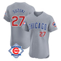 Trusc C.Cubs #27 Seiya Suzuki Player Gray Road 150th Anniversary Limited Elite Home Stitched Jerseys