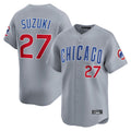 Trusc C.Cubs #27 Seiya Suzuki Player Gray Road Limited Home Stitched Jerseys