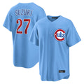 Trusc C.Cubs #27 Seiya Suzuki Player Light Blue Home Game Stitched Jerseys