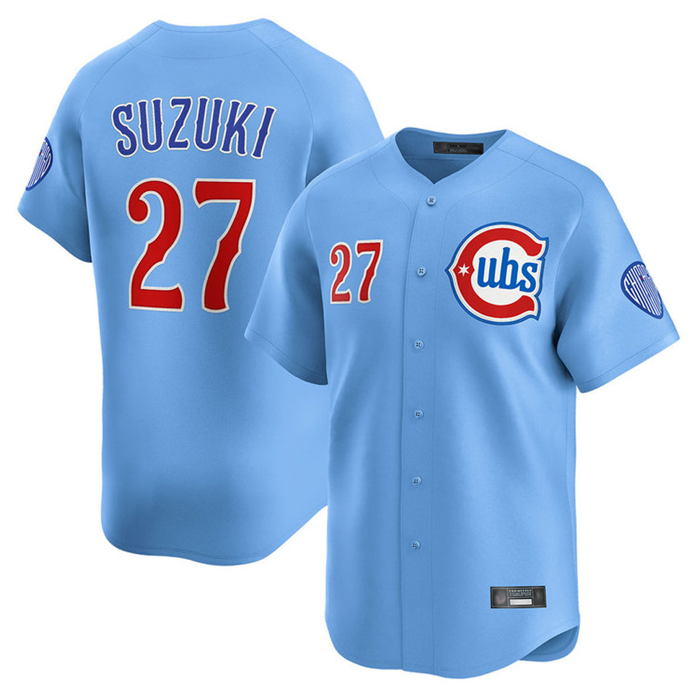 Trusc C.Cubs #27 Seiya Suzuki Player Light Blue Limited Home Stitched Jerseys