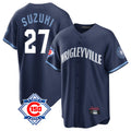 Trusc C.Cubs #27 Seiya Suzuki Player Navy 150th Anniversary City Connect Home Game Stitched Jerseys