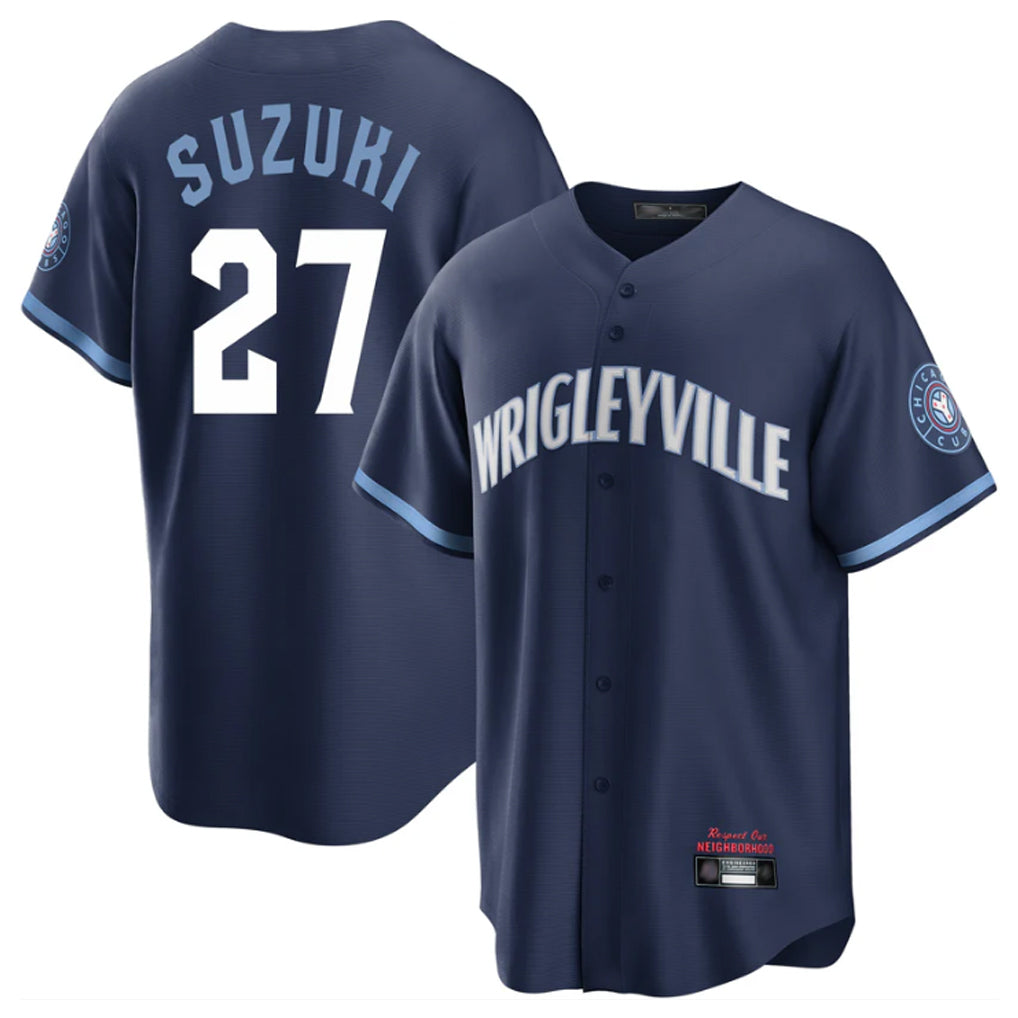 Trusc C.Cubs #27 Seiya Suzuki Player Navy City Connect Home Game Stitched Jerseys