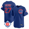 Trusc C.Cubs #27 Seiya Suzuki Player Royal 150th Anniversary Limited Home Stitched Jerseys