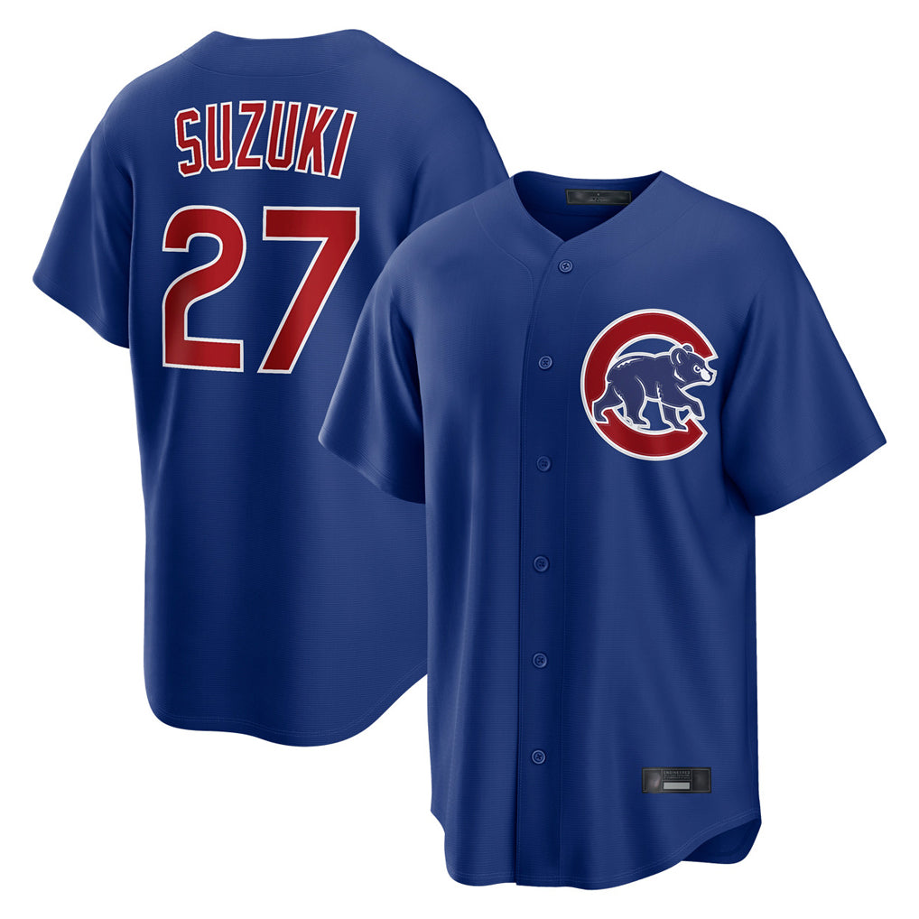 Trusc C.Cubs #27 Seiya Suzuki Player Royal Home Game Stitched Jerseys