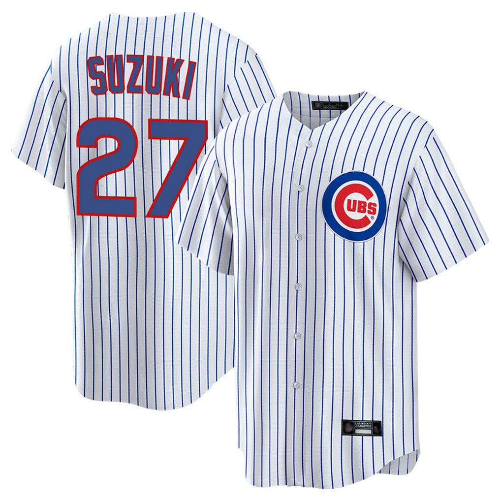 Trusc C.Cubs #27 Seiya Suzuki Player White Game Home Stitched Jerseys