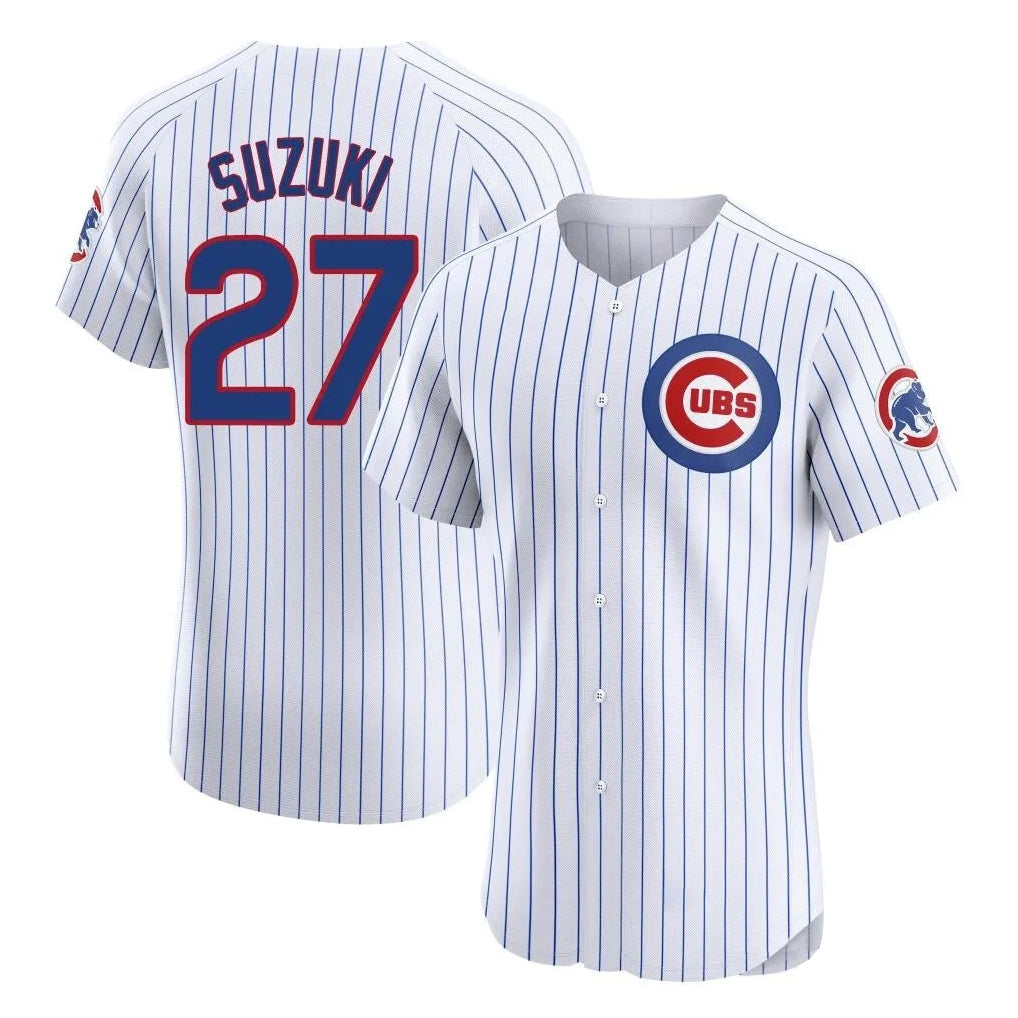 Trusc C.Cubs #27 Seiya Suzuki Player White Limited Elite Home Game Stitched Jerseys