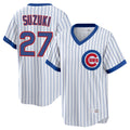 Trusc C.Cubs #27 Seiya Suzuki Player White T-shirt Cooperstown Collection Limited Stitched Jerseys