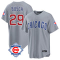 Trusc C.Cubs #29 Michael Busch Player Gray 150th Anniversary Home Game Stitched Jerseys