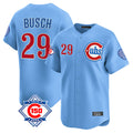 Trusc C.Cubs #29 Michael Busch Player Light Blue 150th Anniversary Limited Home Stitched Jerseys