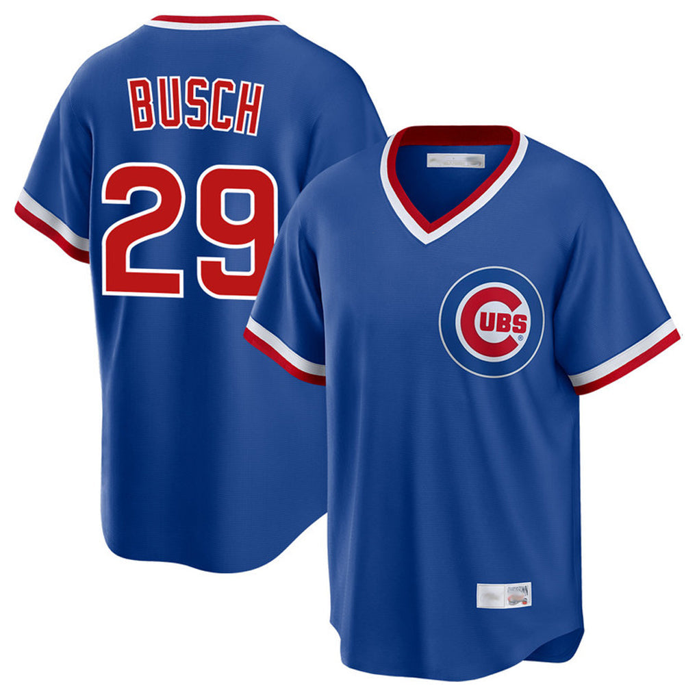 Trusc C.Cubs #29 Michael Busch Player Royal T-shirt Cooperstown Collection Limited Stitched Jerseys